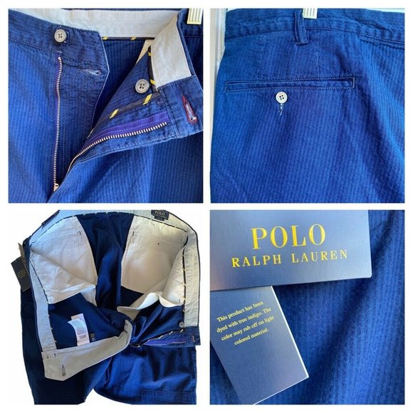 Polo Ralph Lauren Shorts Seersucker Indigo Blue - Picture 12 of 12